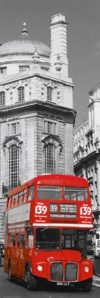 London Red Bus Trafalgar Square Door Poster