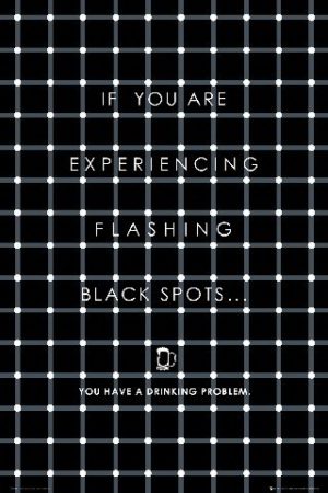 Flashing Black Spots Drinking Problem Poster