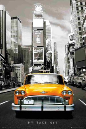 New York Yellow Taxi Car Poster (some wear)
