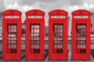 London Red Telephone Boxes Poster