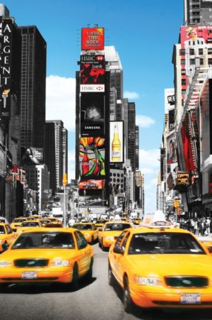 New York Yellow Taxis Car Poster