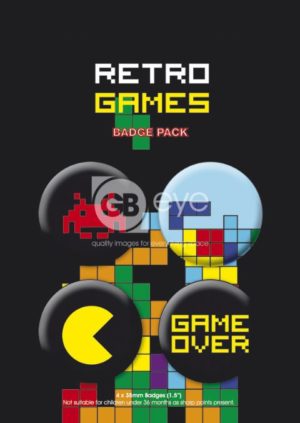 Retro Games Badge 4 Pack