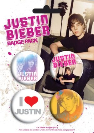 Justin Bieber Badge 4 Pack