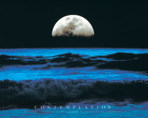 Contemplation Moon Mini Poster