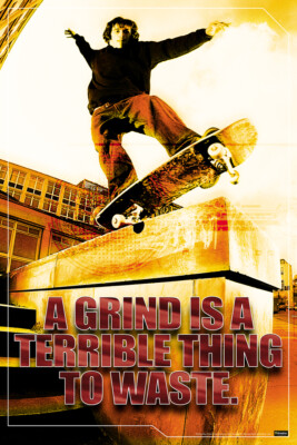 A Grind Is A Terrible Thing To Waste Skateboarding Poster