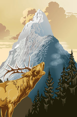 Stag King Of The Mountain Giant Art Print