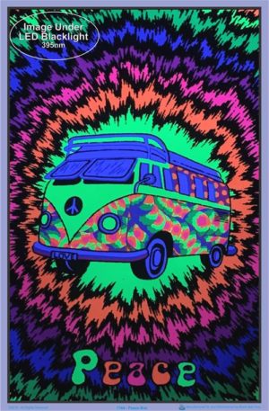 Peace Bus Flocked Velvet Blacklight Poster - Image 2