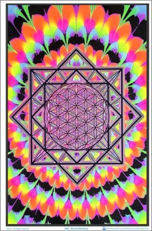 Sacred Geometry Flocked Velvet Blacklight Poster