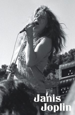 Janis Joplin Live Black and White Poster