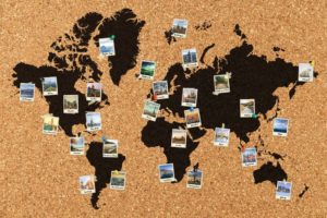 World Map Cork Effect Poster