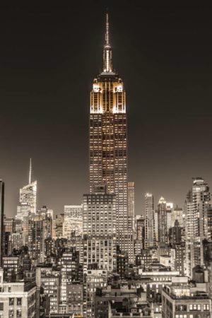 New York Empire State Building Lights Poster