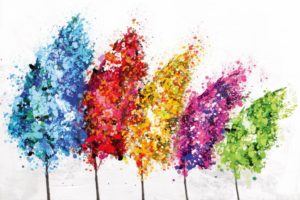 Festival Trees Watercolour Poster