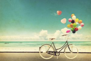 Balloons And Bike Poster