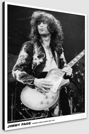 Led Zeppelin Jimmy Page Earls Court London 1975 A1 Poster - Poster 59.5x84cm Blockmounted