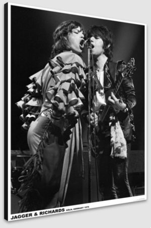 The Rolling Stones Mick Jagger and Keith Richards 1976 A1 Poster - Poster 59.5x84cm Blockmounted