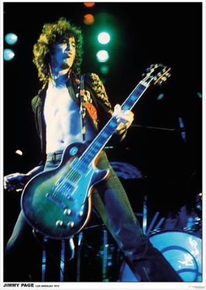 Led Zeppelin Jimmy Page Poster Los Angeles 1972 A1 Poster