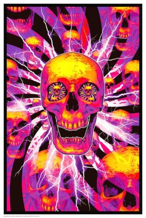 Hyper Skull Non-Flocked Blacklight Poster