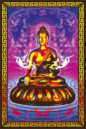 Buddha Tranquil Ohm Non-Flocked Blacklight Poster