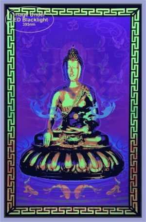 Buddha Tranquil Ohm Non-Flocked Blacklight Poster - Image 2