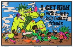 I Get High Flocked Velvet Blacklight Poster