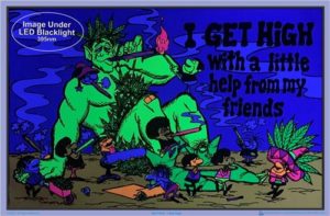 I Get High Flocked Velvet Blacklight Poster - Image 2