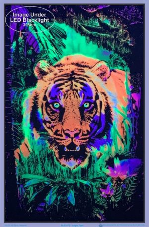 Jungle Tiger Flocked Velvet Blacklight Poster - Image 2