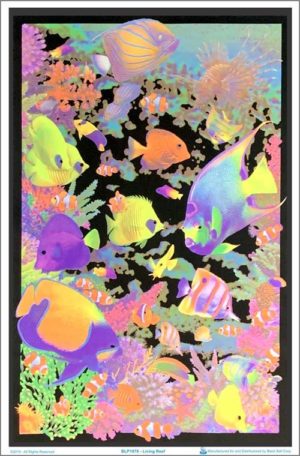 Living Reef Flocked Velvet Blacklight Poster
