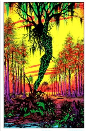 Swamp Mirage Flocked Velvet Blacklight Poster