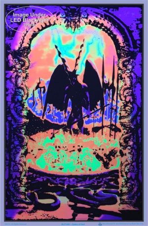 Gates of Hell Flocked Velvet Blacklight Poster - Image 2