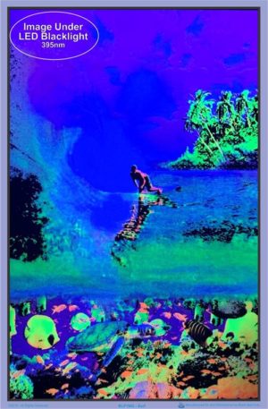 Surf Reef Flocked Velvet Blacklight Poster - Image 2