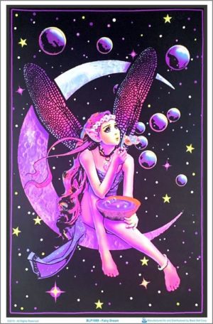 Joseph Charron - Fairy Dream Flocked Velvet Blacklight Poster