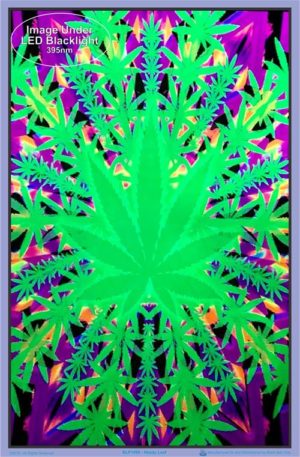Heady Leaf Flocked Velvet Blacklight Poster - Image 2