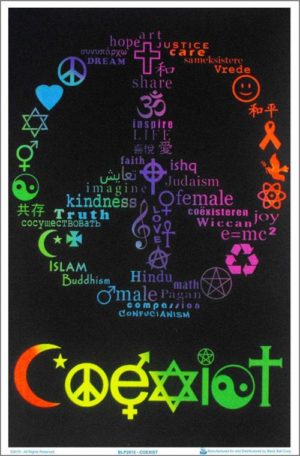 Coexist Flocked Velvet Blacklight Poster
