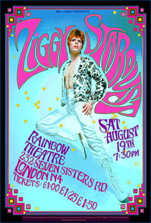 Bob Masse - David Bowie Ziggy Stardust Rainbow Theatre London Tour Poster Art Print