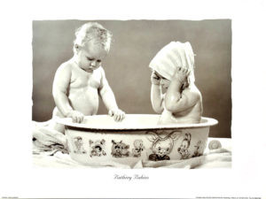 Bathing Babies Photographic Print