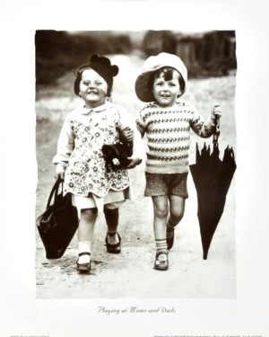 Playing At Being Mum And Dad Photographic Print