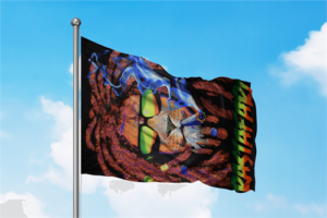 Rastafari Blacklight Reactive Flag - Image 3