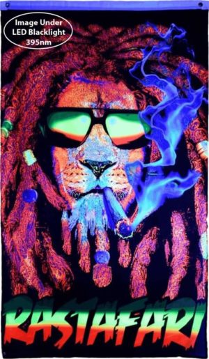Rastafari Blacklight Reactive Flag - Image 2
