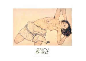 Egon Schiele - Kneeling Half-Naked Woman Art Print