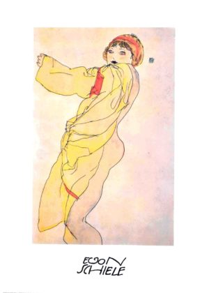 Egon Schiele - Standing Woman Yellow Art Print