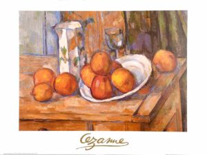 Paul Cezanne - Kettle, Glass and Plate with Fruit Art Print