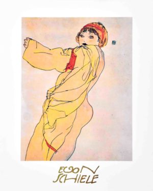 Egon Schiele - Standing Woman Yellow Art Print
