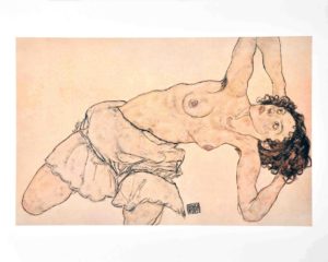 Egon Schiele - Kneeling Half-Naked Woman Art Print