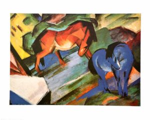 Franz Marc - Red and Blue Horses Art Print