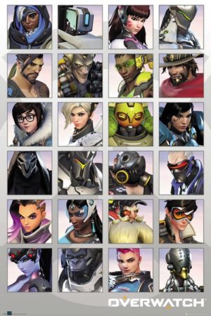 Overwatch Character Portraits Poster (Published 2018, some wear)
