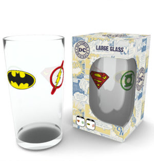 DC Comics Iconic Logos Large Glass