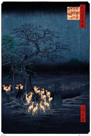 Hiroshige - New Year's Eve Foxfire Poster
