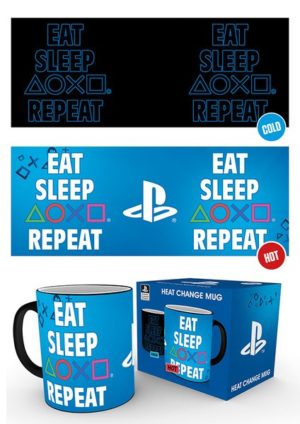 Eat Sleep Game Repeat HEAT CHANGING Mug