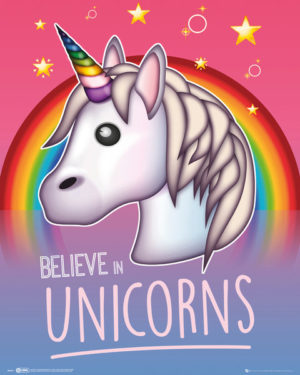 Emoji I Believe in Unicorns Mini Poster