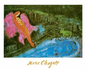 Marc Chagall - Bridge Over The Seine Art Print